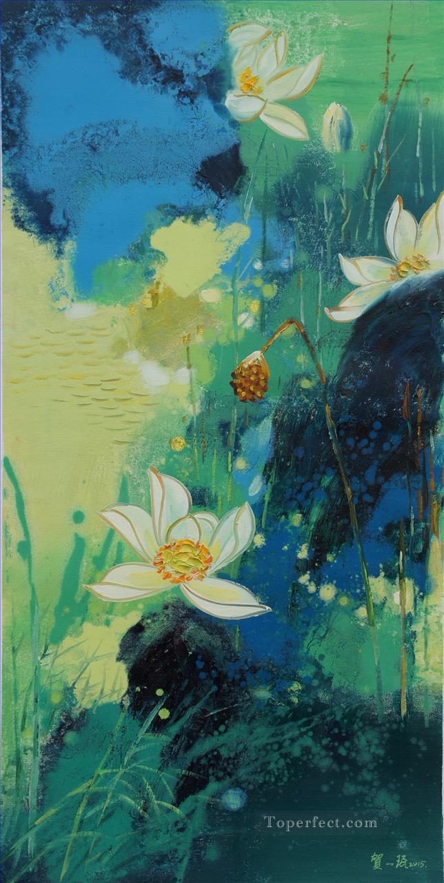 lotus 8 by knife Oil Paintings